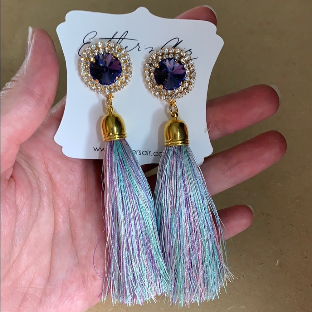 Swarovski crystal tassel earrings